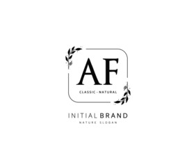 A F AF Beauty vector initial logo, handwriting logo of initial signature, wedding, fashion, jewerly, boutique, floral and botanical with creative template for any company or business.
