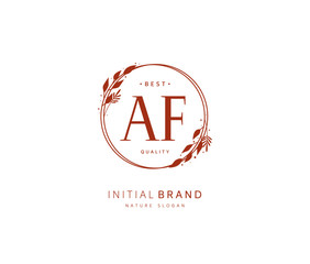 A F AF Beauty vector initial logo, handwriting logo of initial signature, wedding, fashion, jewerly, boutique, floral and botanical with creative template for any company or business.