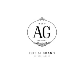A G AG Beauty vector initial logo, handwriting logo of initial signature, wedding, fashion, jewerly, boutique, floral and botanical with creative template for any company or business.