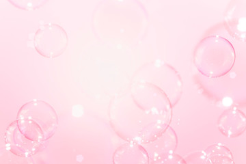 beautiful pink soap bubbles background
