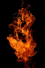 Foto op Plexiglas abstract fire flames movement on black background © modify260