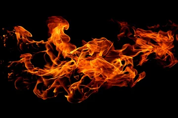 Tableaux sur verre Feu abstract fire flames movement on black background