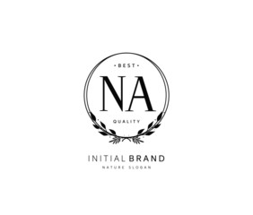 N A NA Beauty vector initial logo, handwriting logo of initial signature, wedding, fashion, jewerly, boutique, floral and botanical with creative template for any company or business.