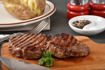 Juicy grilled top sirloin steak