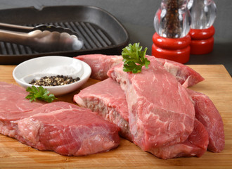 Choice beef sirloin steaks