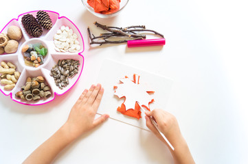 Montessori plasticine modeling lesson. Copy space