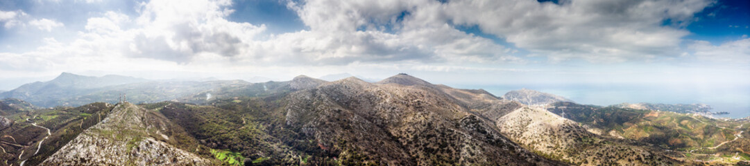 Panoramic view of mountains against sky
