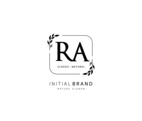 R A RA Beauty vector initial logo, handwriting logo of initial signature, wedding, fashion, jewerly, boutique, floral and botanical with creative template for any company or business.