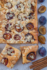 Fototapeta premium sweet home made plum pie