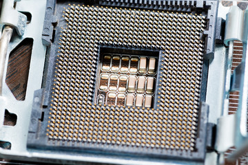Abstract,close up of Lock on Mainboard Electronic computer background. (best internet top security)