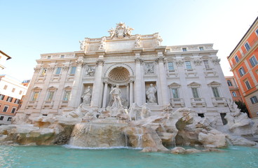Fototapeta na wymiar Trevi fountain historical building Rome Italy
