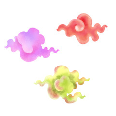 Cloud cartoon group isolate