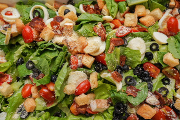 Close-up on Fresh Green Salad Background
