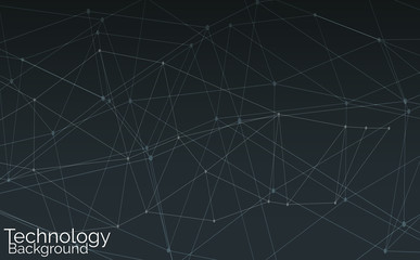 Abstract background. Molecules technology with polygonal shapes, connecting dots and lines. Connection structure. Big data visualization