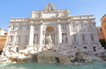 Fototapeta na wymiar Trevi fountain historical building Rome Italy