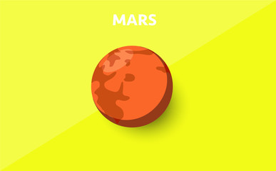 Cute cartoon Mars planet character. Space vector illustration © Frozen Design