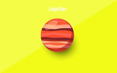 Cute cartoon Jupiter planet character. Space vector illustration © Frozen Design