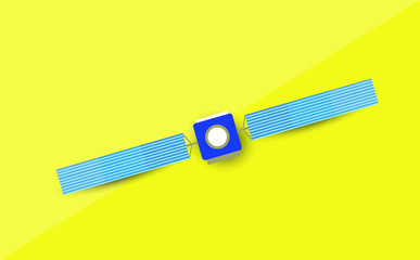 The satellite isolated on white background vector flat design illustration. Good concept for business connected. Detailed satellite on white background