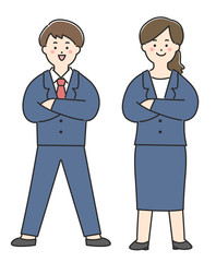 スーツを着た男女