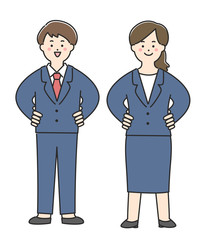 スーツを着た男女