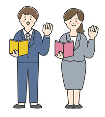 スーツを着た男女