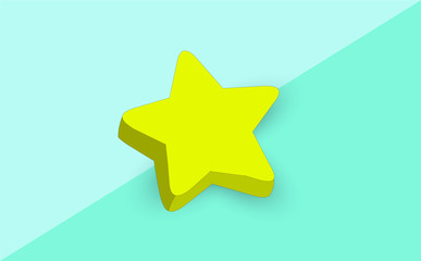 five-pointed star, bookmark isometric flat icon. 3d vector colorful illustration. Pictogram isolated on white background