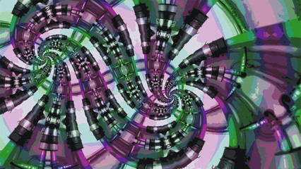 Ornate geometric pattern and artfully abstract multicolored background