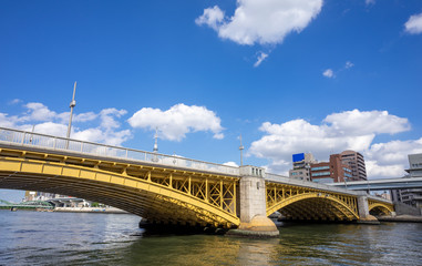 隅田川の風景　リニューアルした蔵前橋