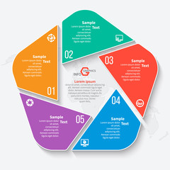 Abstract 3D Paper Infographics. Business template .Vector illustration