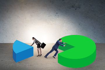 Business analytics concept with pie chart