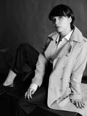 Woman portrait in minimalistic interior