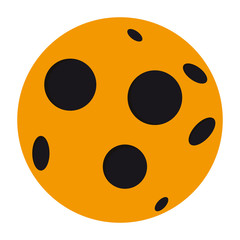 Halloween moon flat single icon. Halloween symbol of fear and danger