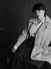 Woman portrait in minimalistic interior