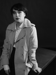 Woman portrait in minimalistic interior