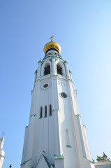 Bell tower of St. Sophia Cathedral in Vologda city, Russia