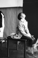 Woman portrait in minimalistic interior