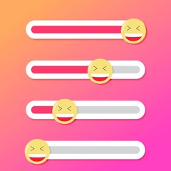 Interface slider bar with laughing yellow smile for social network