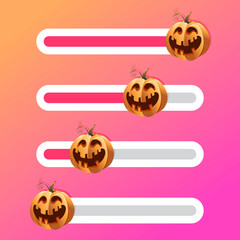 Halloween pumpkin on slider bar interface indicator