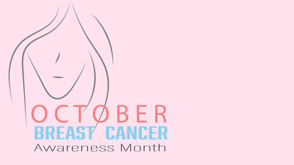Obraz na płótnie Canvas Breast cancer awareness Pink ribbon background.October is Cancer Awareness Month.Vector healthcare Illustration.