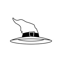 hat of witch halloween isolated icon