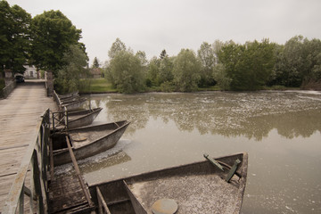 Commessaggio Sabbioneta Mantova Italia ponte di barche