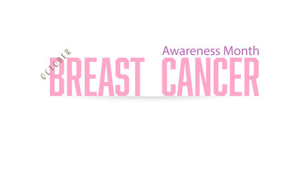 Breast cancer awareness Pink ribbon background.October is Cancer Awareness Month.Vector healthcare Illustration.