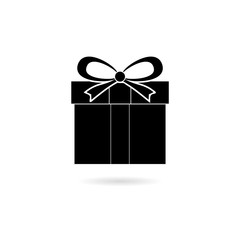 Gift box icon in modern flat style for web, graphic and mobile design