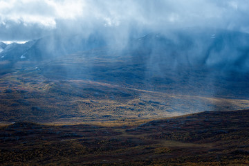 Cloudy morning in Abisko national park in north of Sweden.