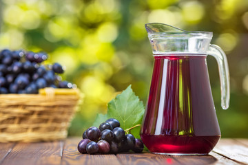 grape juice in glass jug