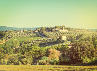 Traditional country landscape in Tuscany Italy
