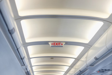 Obraz premium Emergency Emergency Exit wording sign sticker