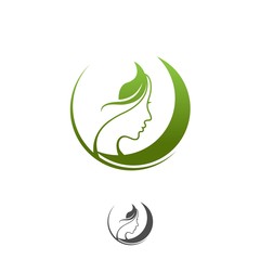 Fototapeta premium Abstract lotus flower logo design. Yoga and spa beauty studio logo vector templates set in pink blue colors.