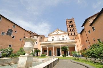 Fototapeta na wymiar Santa Cecilia in Trastevere basilica Rome Italy