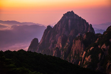 Huangshan mountain, Sunrise, Anhui, China
